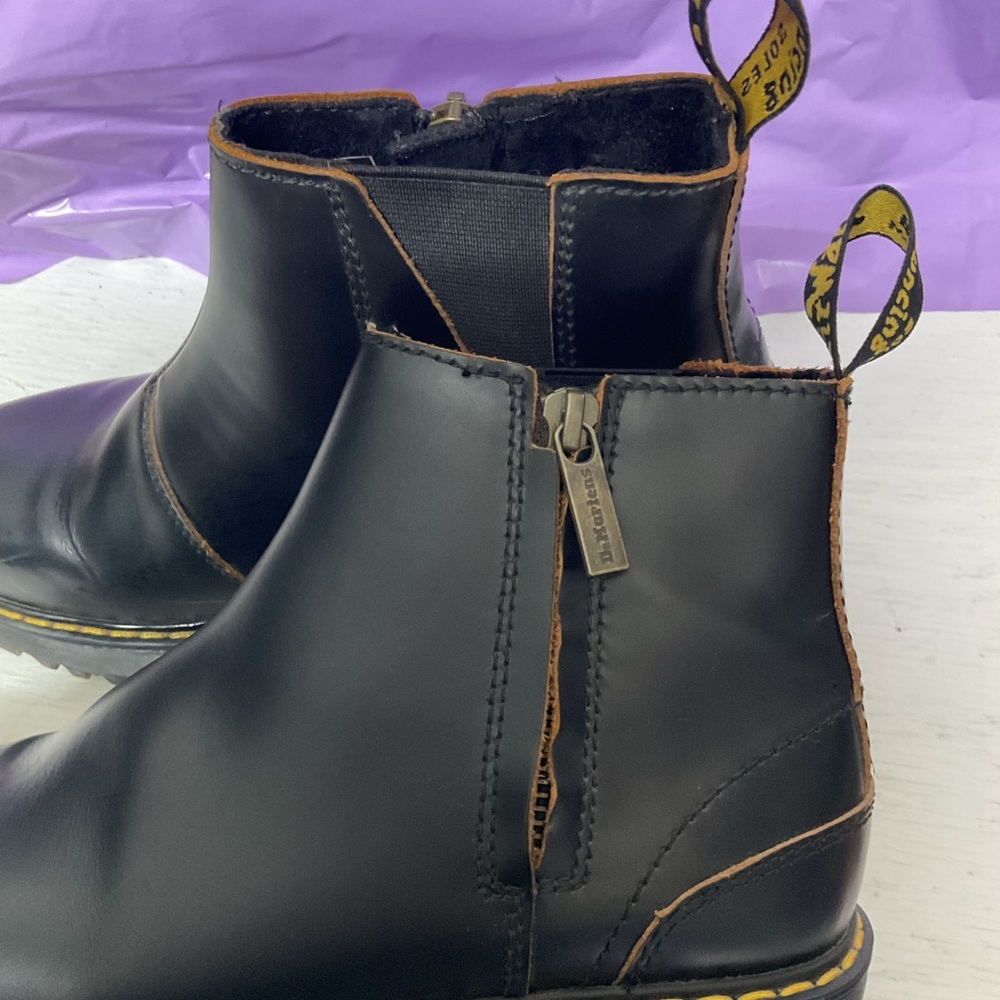 DR MARTENS | ROMETTY II CHELSEA BOOTS US 6 Black Leather Platform Boots - Picture 7 of 11